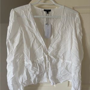 Dynamite V-Neck White Blouse